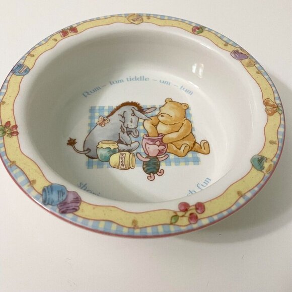2001 Disney Royal Doulton Winnie the Pooh Baby Bowl Eeyore and Piglet Honey - Picture 3 of 16